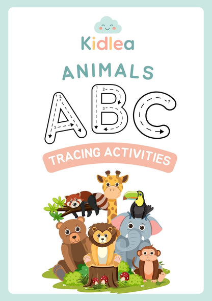 Alphabet Tracing Workbook – 26 Animal-Themed Pages