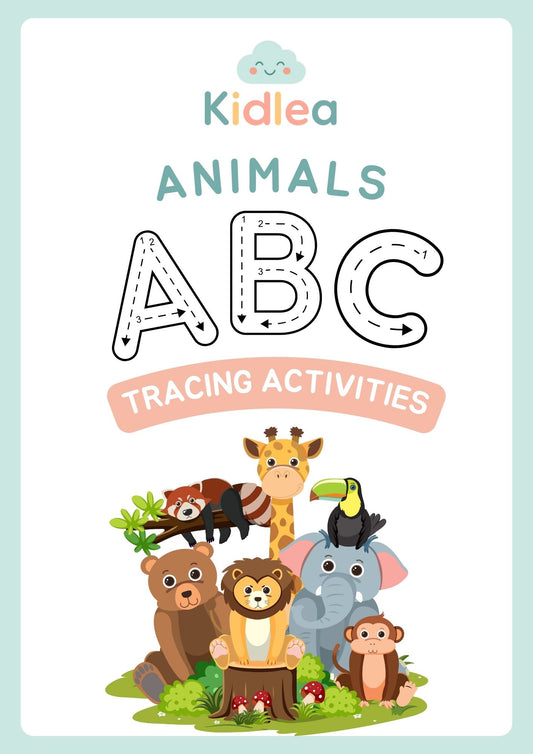 Alphabet Tracing Workbook – 26 Animal-Themed Pages