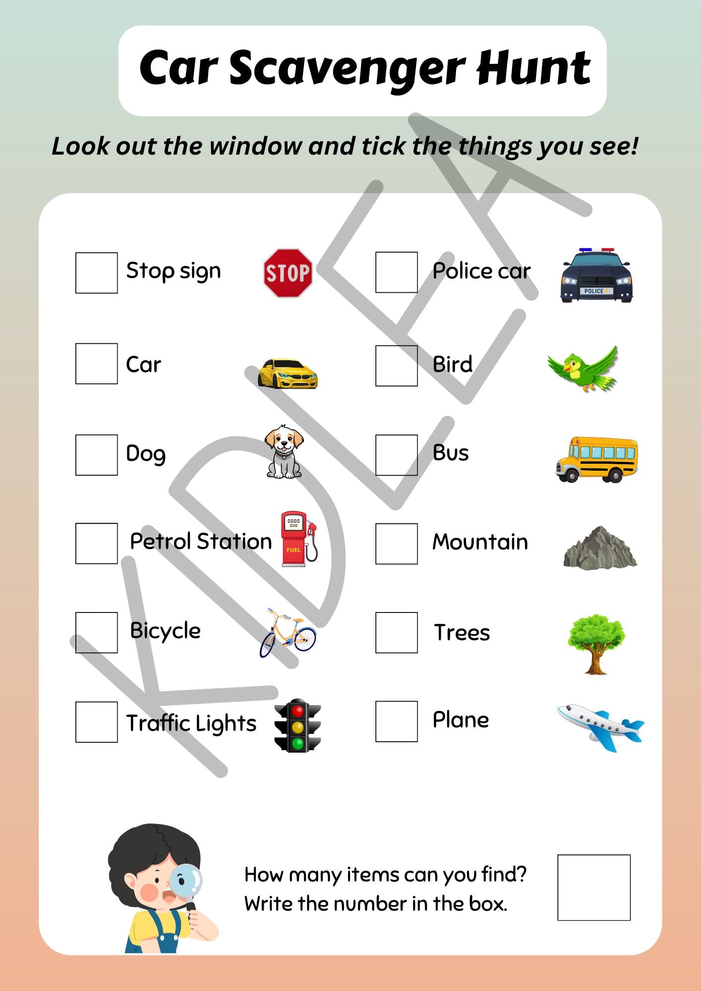 Kids Travel Activity Pack – 12 Fun Printable Pages