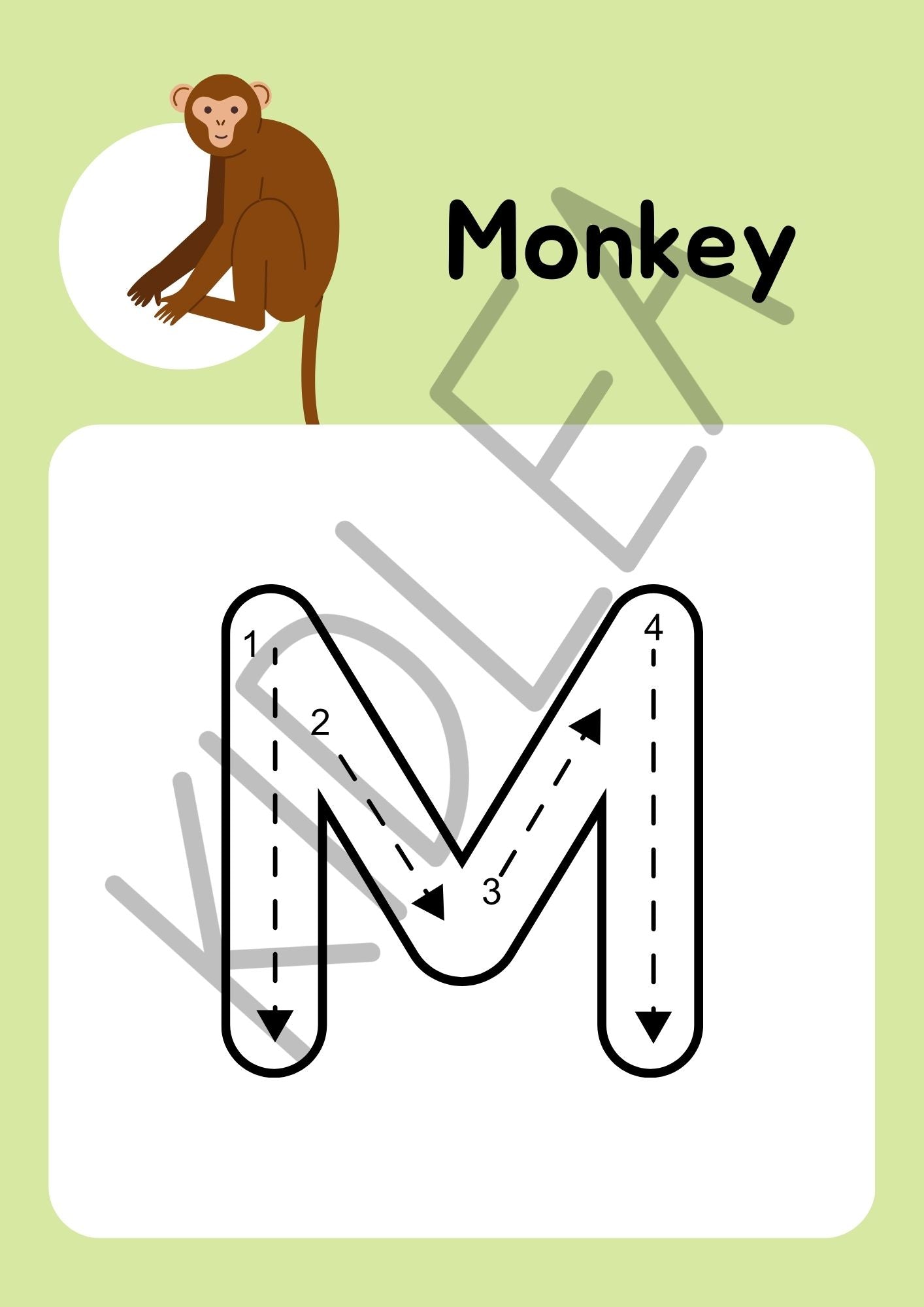 Alphabet Tracing Workbook – 26 Animal-Themed Pages