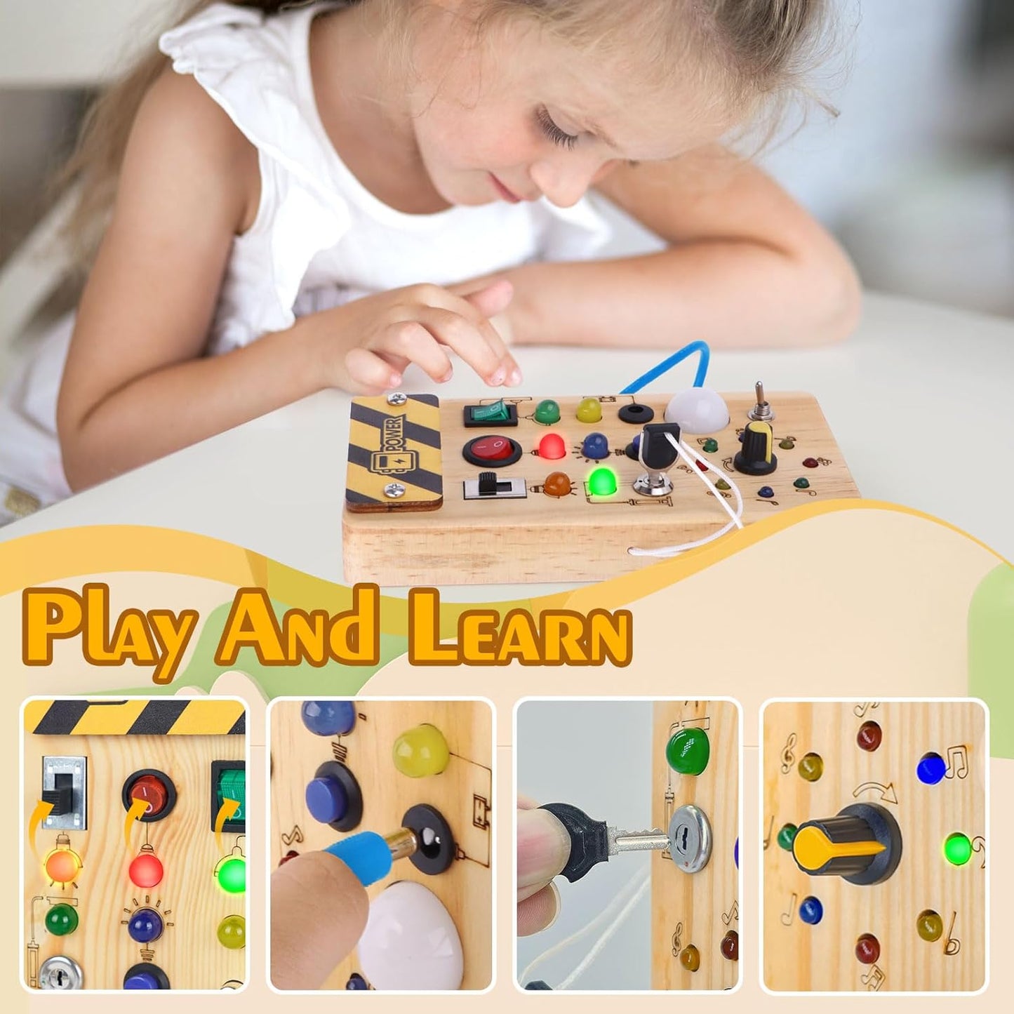 Montessori Light-Up Busy Board